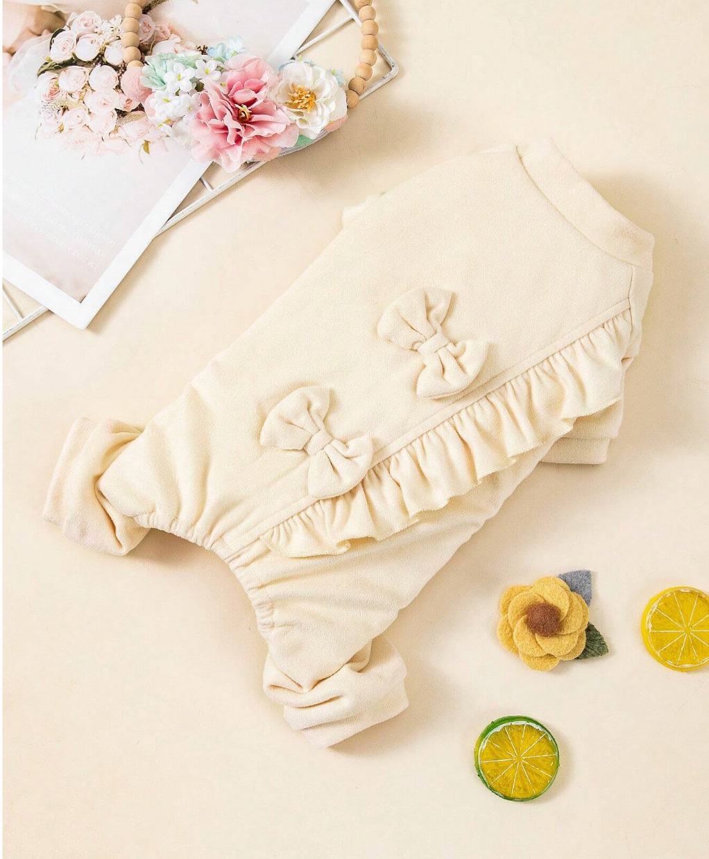 Coquette Bow Cream Pyjamas