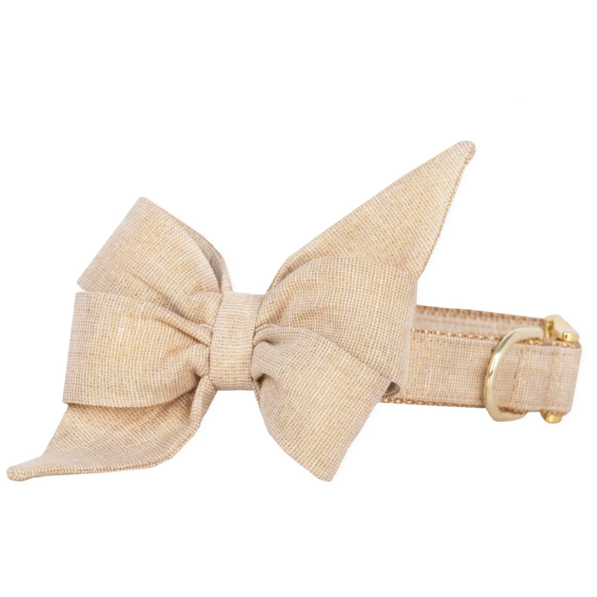 Gold Glitter Belle Bow Dog Collar