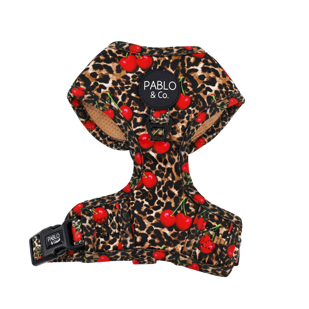 Leopard Cherries: Adjustable Dog Harness