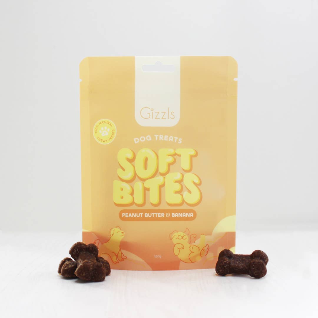 Gizzls Soft Bites Peanut Butter & Banana Dog Treats (150g)