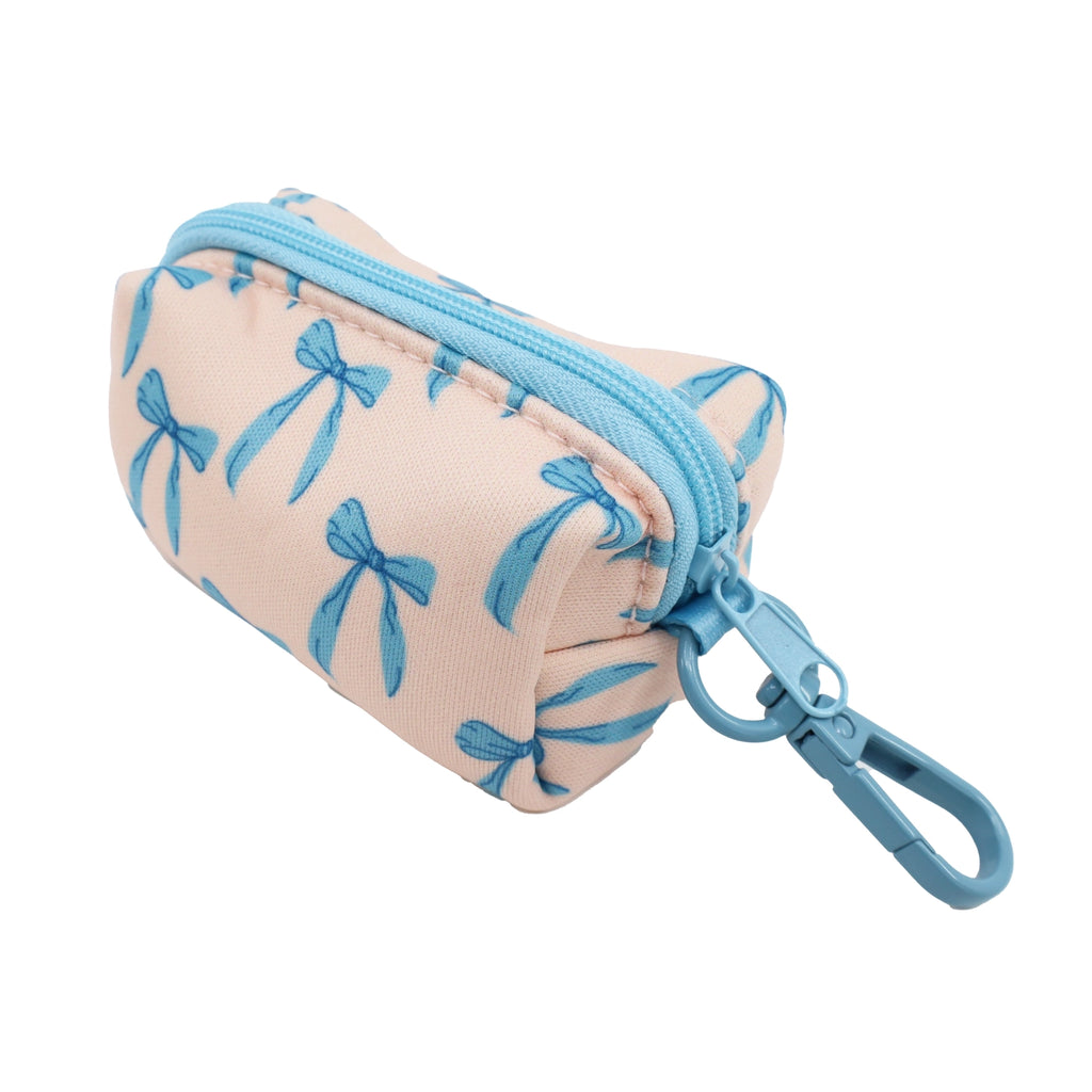 Baby blue bows poo bag holder