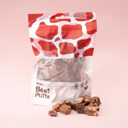 Air dried beef puffs dog treats