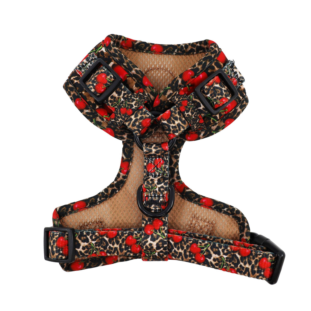 Leopard Cherries: Adjustable Dog Harness