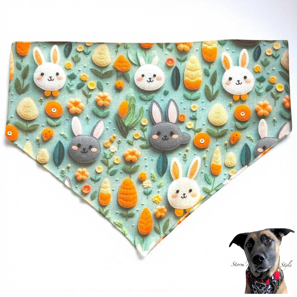 3D Easter Felt Bunnies Spring Pet Bandanas - Dog Cat