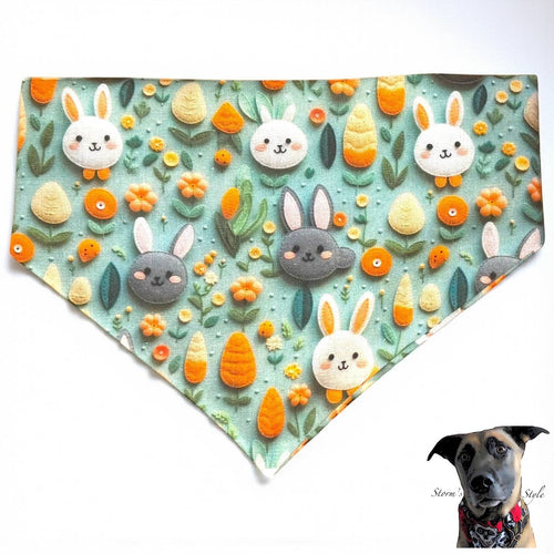 3D Easter Felt Bunnies Spring Pet Bandanas - Dog Cat