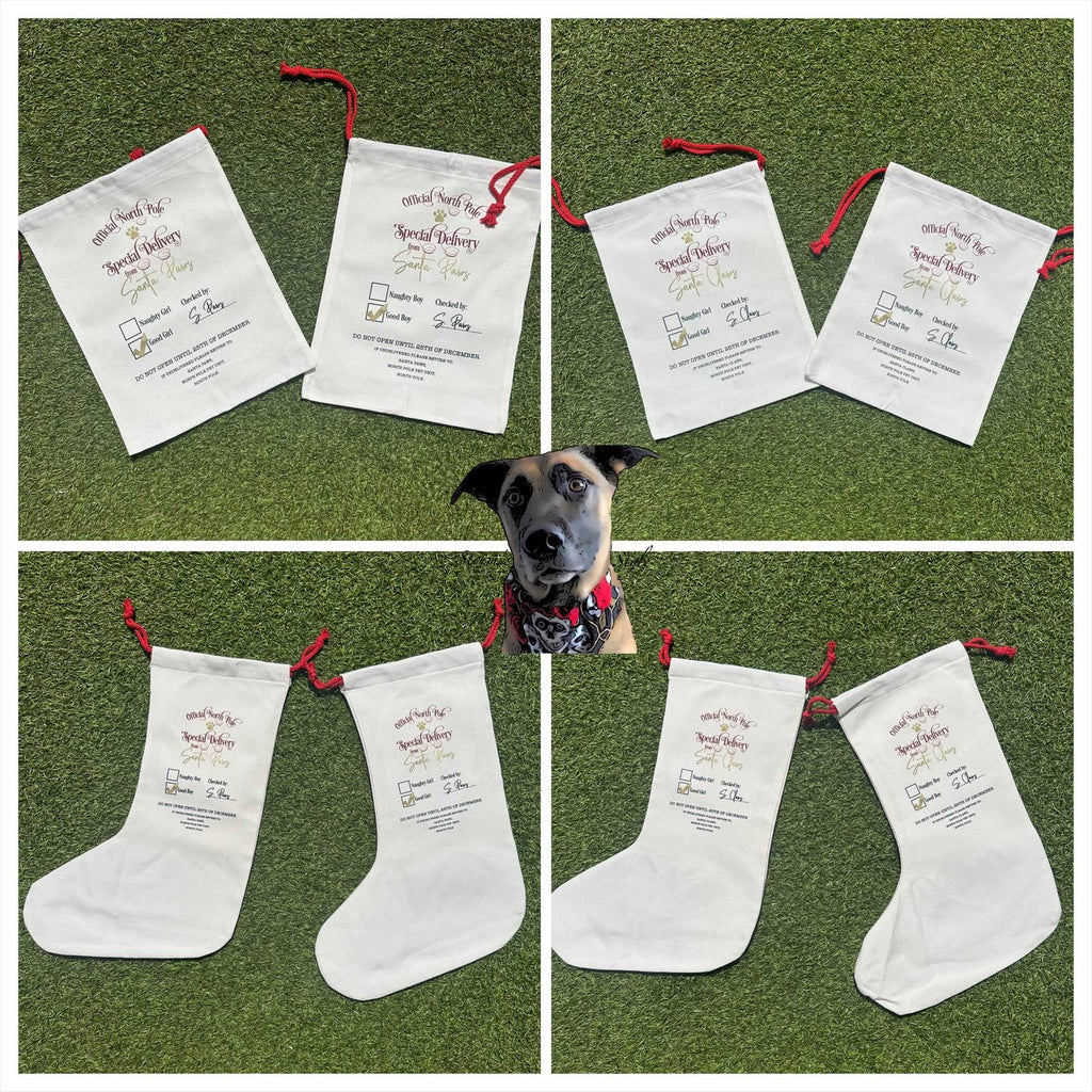 Pet Stocking/Santa Sacks - Santa Paws/Claws - Good Boy/Girl