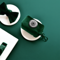 Luxe Velvet Poop Bag Holder - Forest Green
