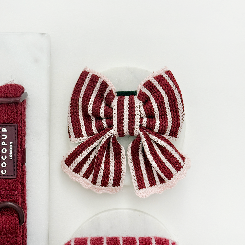 Knitted Cherry Bakewell Sailor Bow Tie
