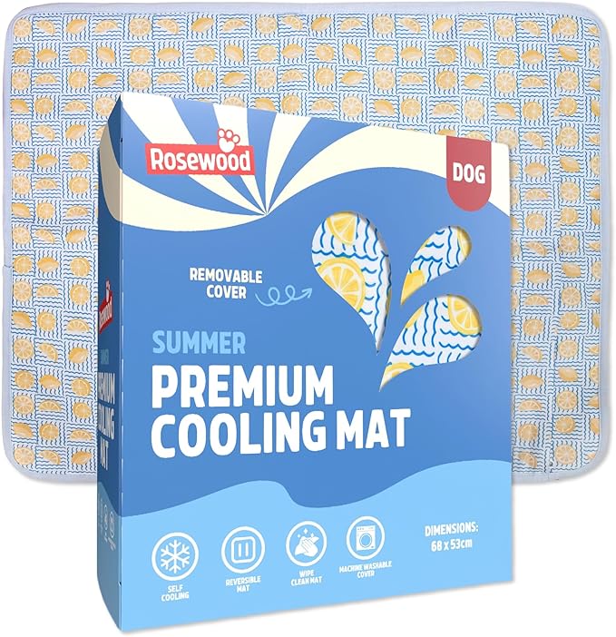 Premium lemon cool mat with cover for dogs