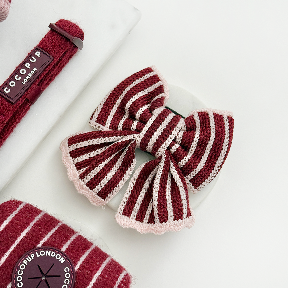 Knitted Cherry Bakewell Sailor Bow Tie
