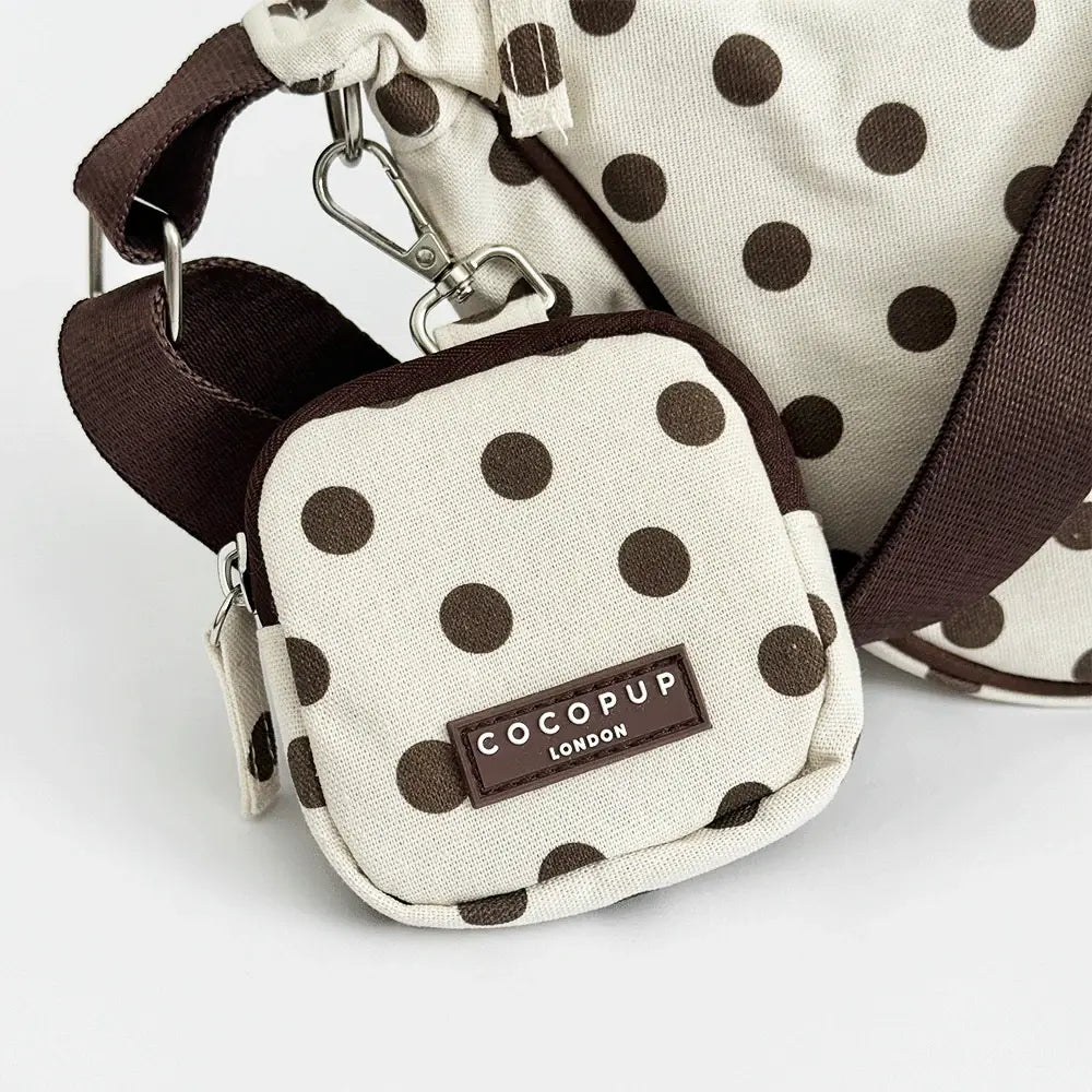 Crescent Dog Treat Pouch - Tiramisu Polka Dot