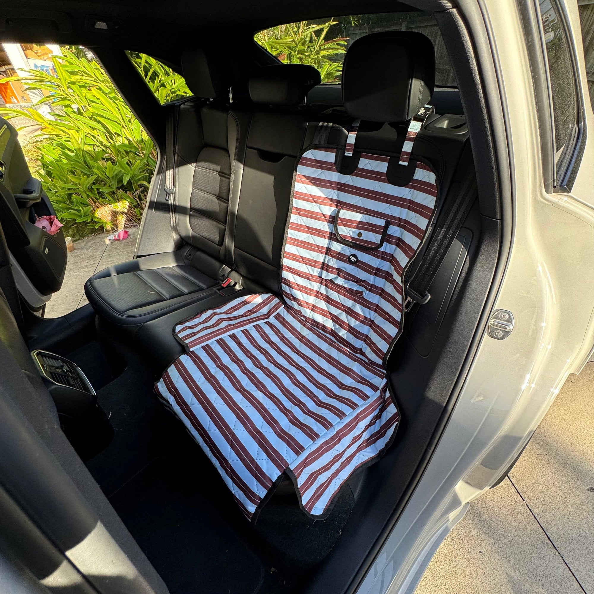 Sunday Stripes: Deluxe Single Dog Car  Seat Cover
