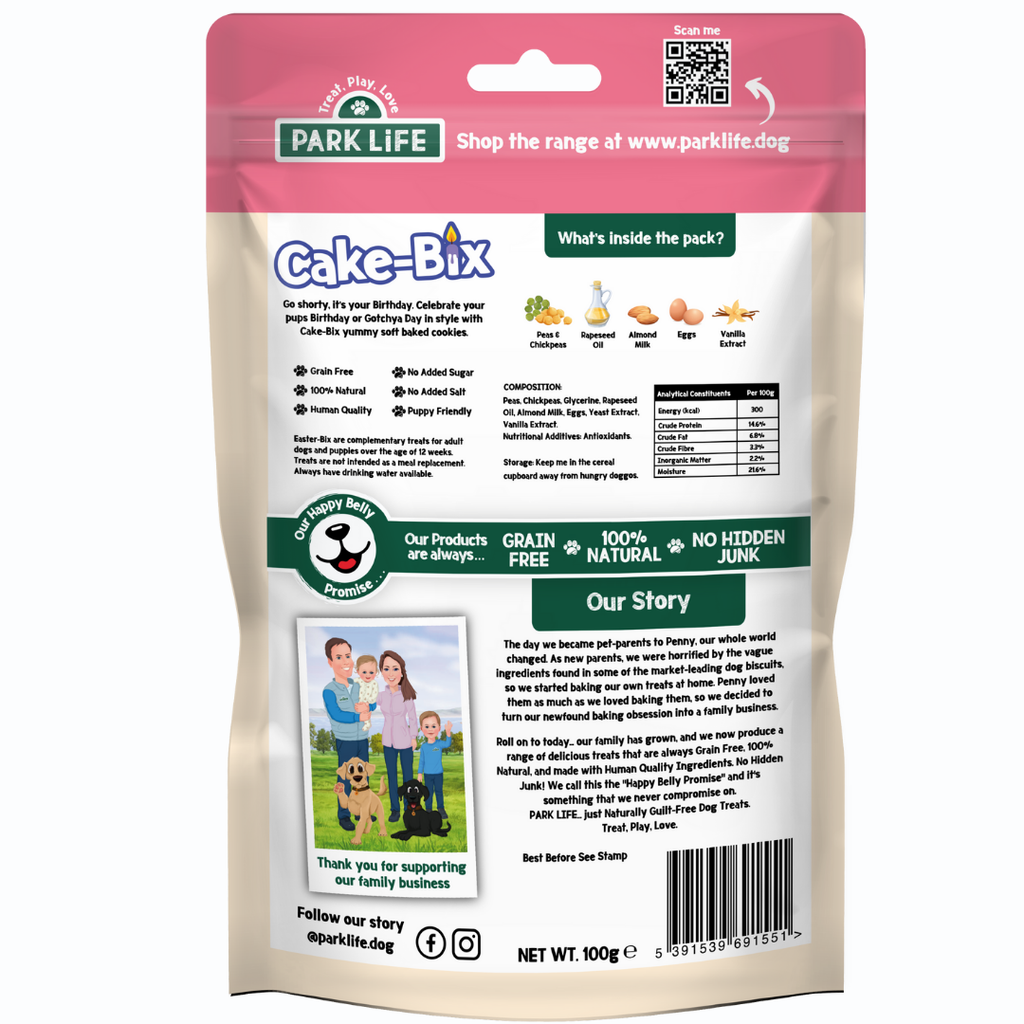 Cake-Bix Dog Biscuits Birthday Cake Flavour 100g