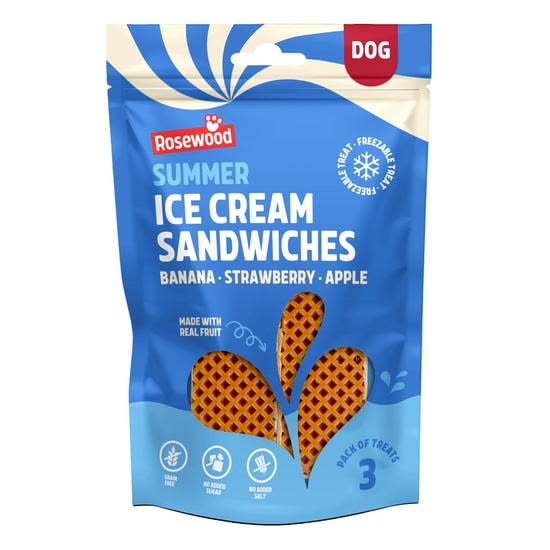 Ice cream sandwich treat for dogs