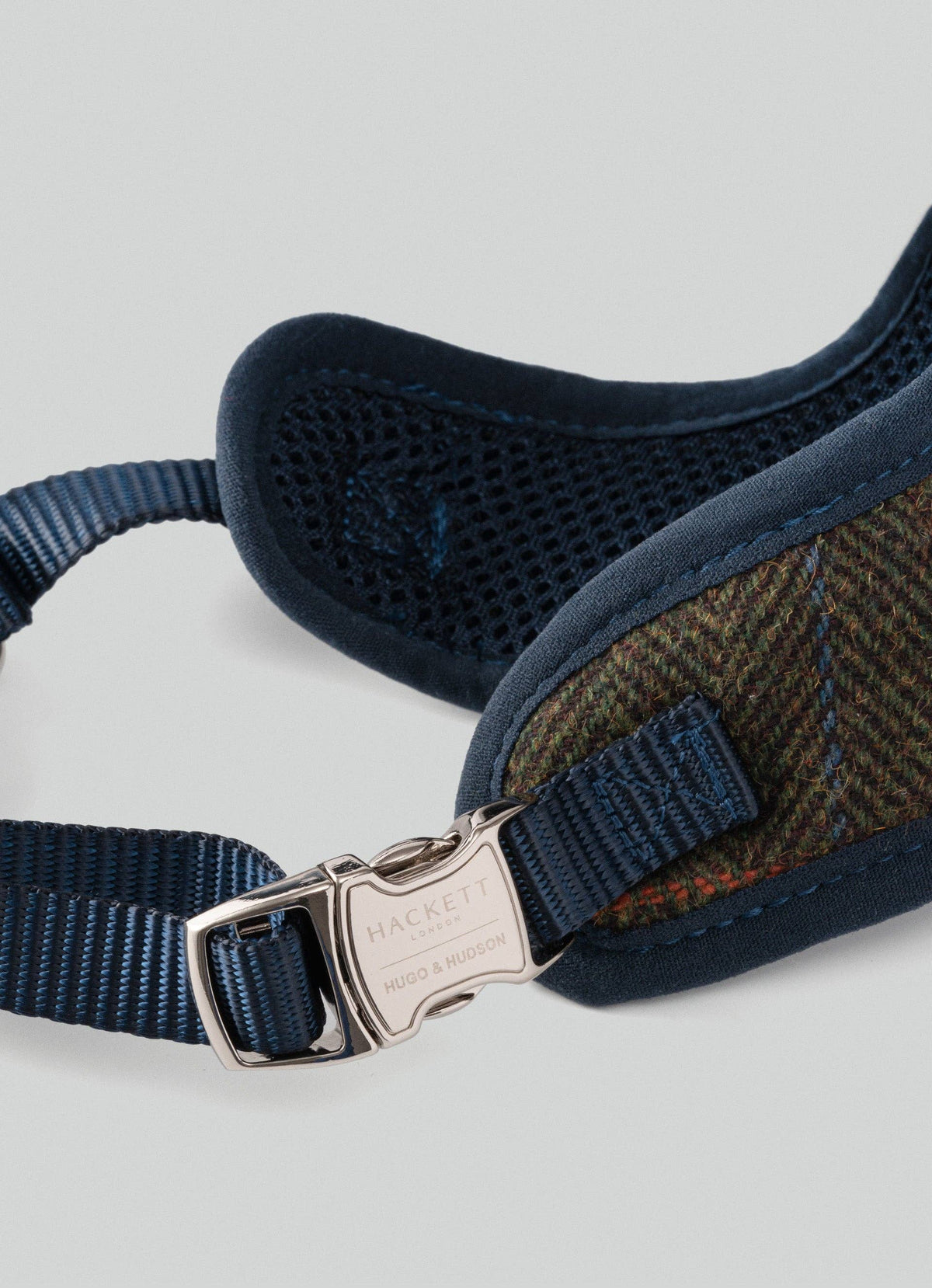 Hackett x Hugo Hudson Dark Green Checked Tweed Dog Harness