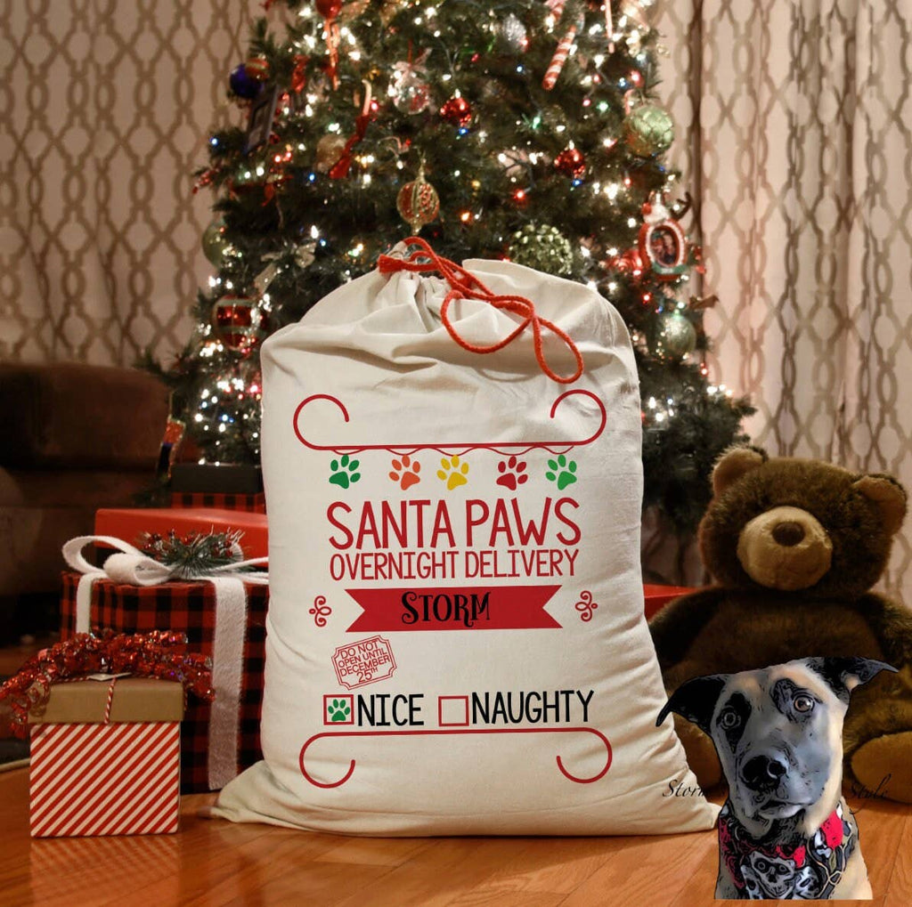 Personalised Pet Stocking Or Santa Sacks - Santa Paws