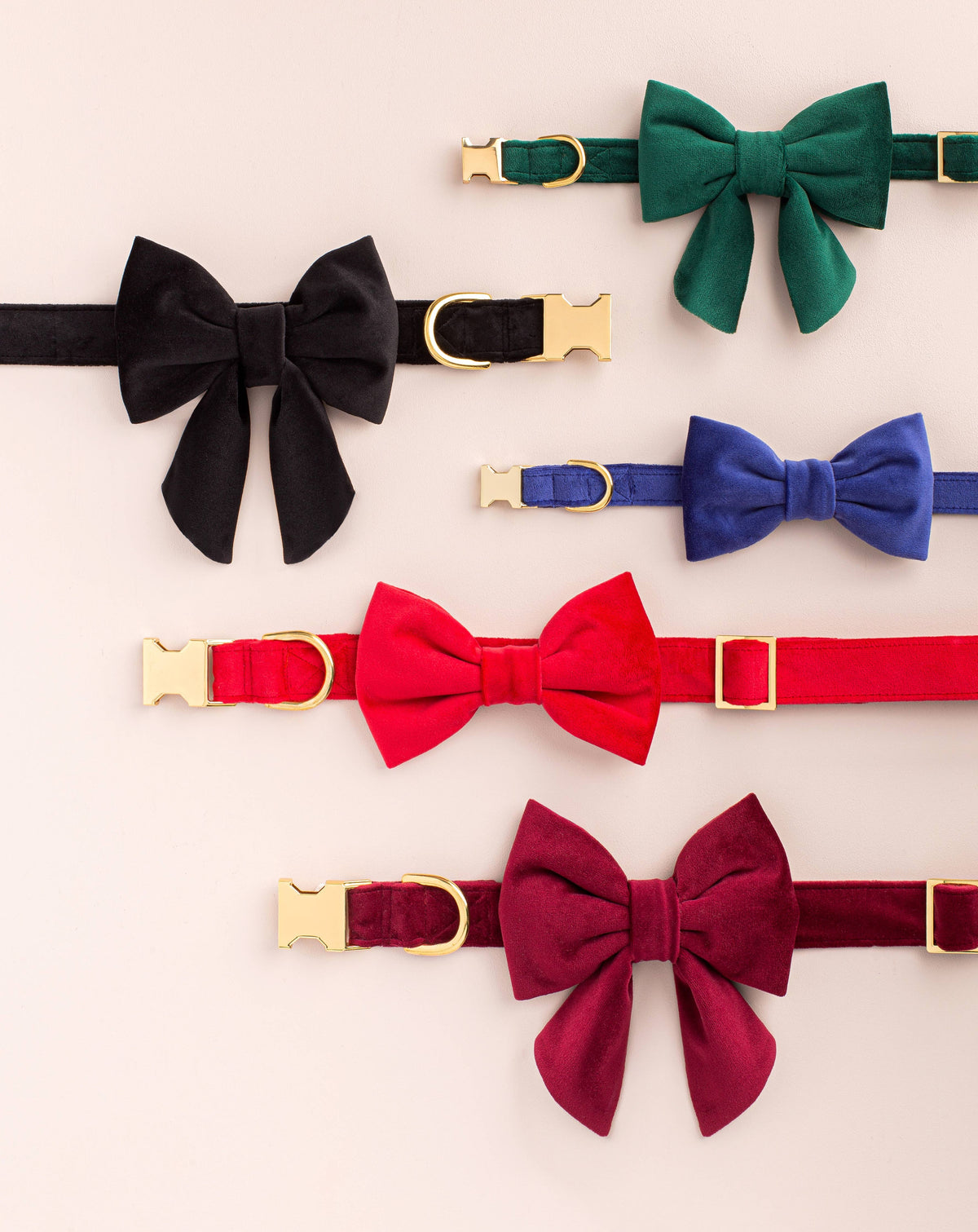 Burgundy Velvet Dog Collar