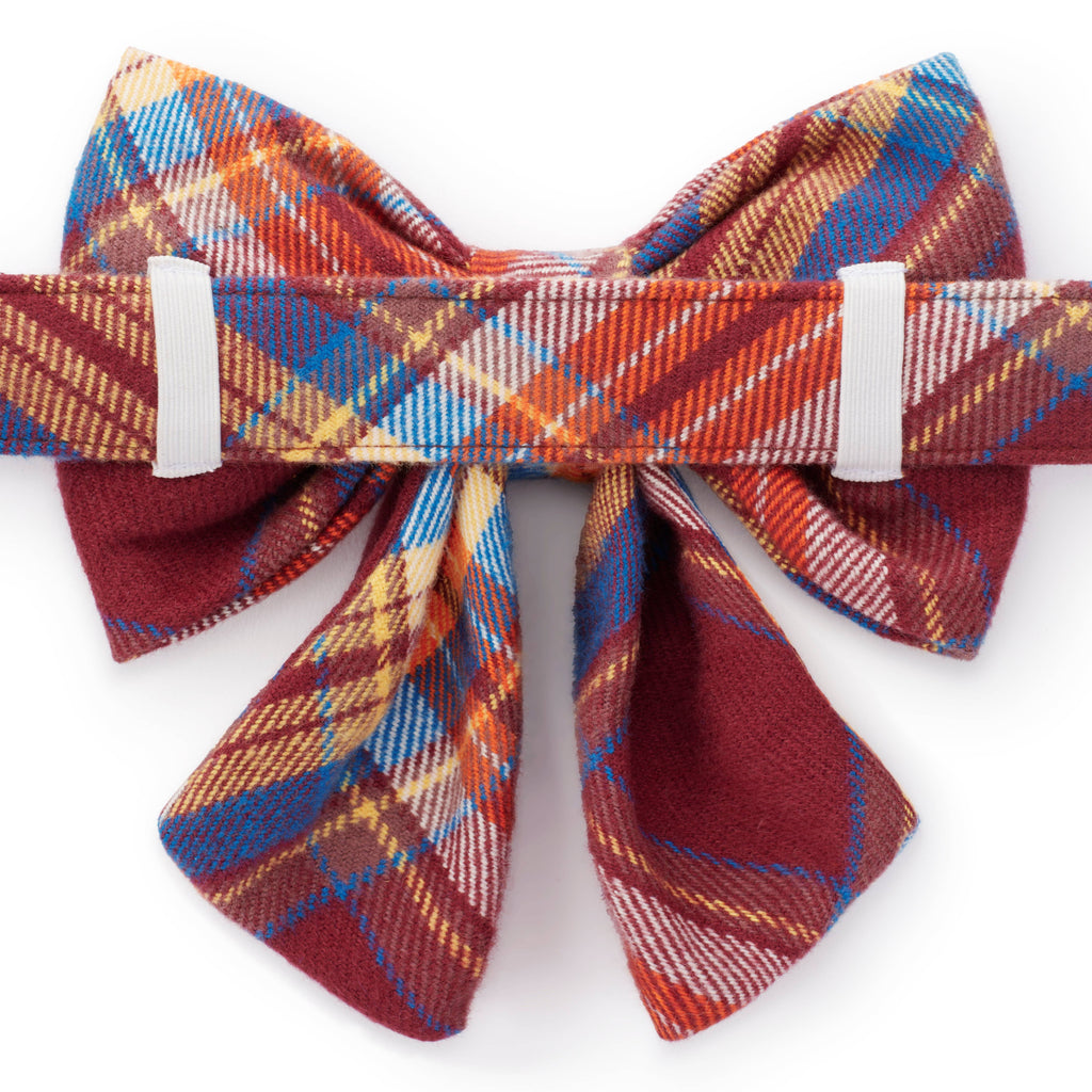 Marlow Plaid Flannel Lady Dog Bow