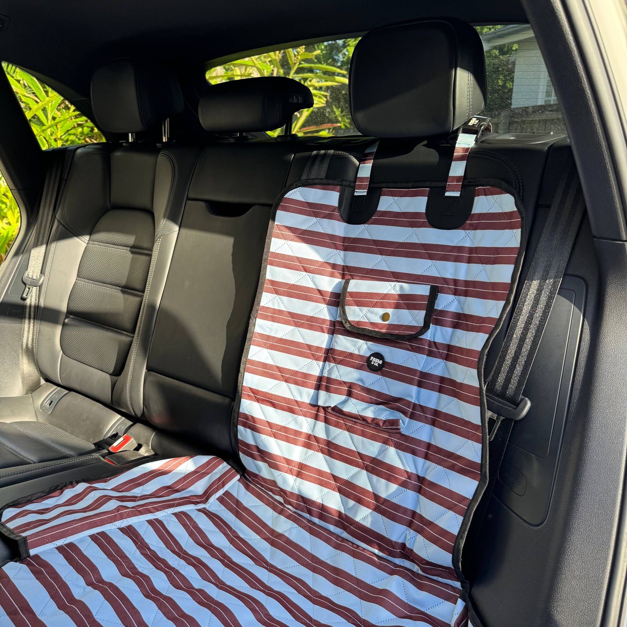 Sunday Stripes: Deluxe Single Dog Car  Seat Cover