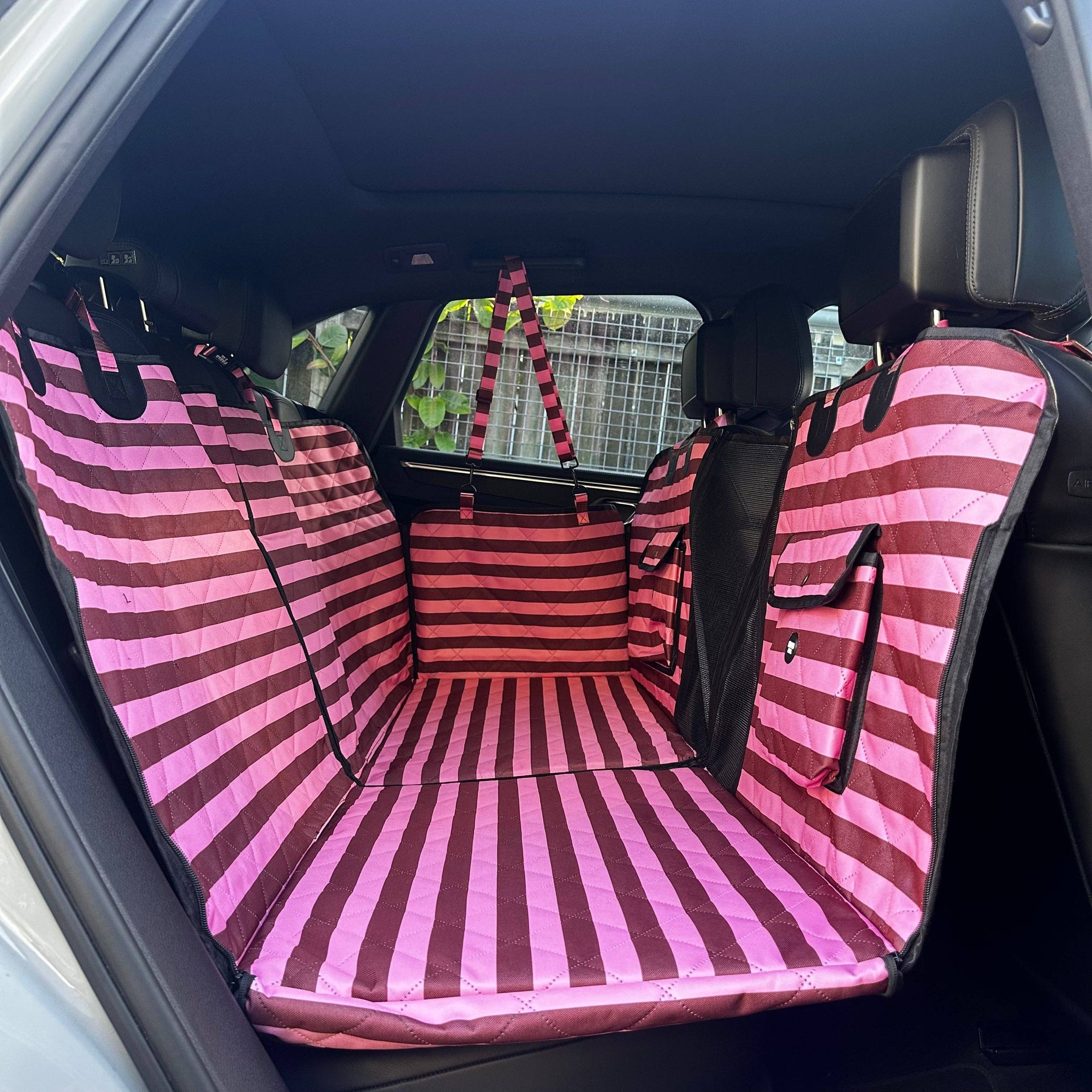 Blushing Stripes: Deluxe Hard Base Hammock Car Seat Cover