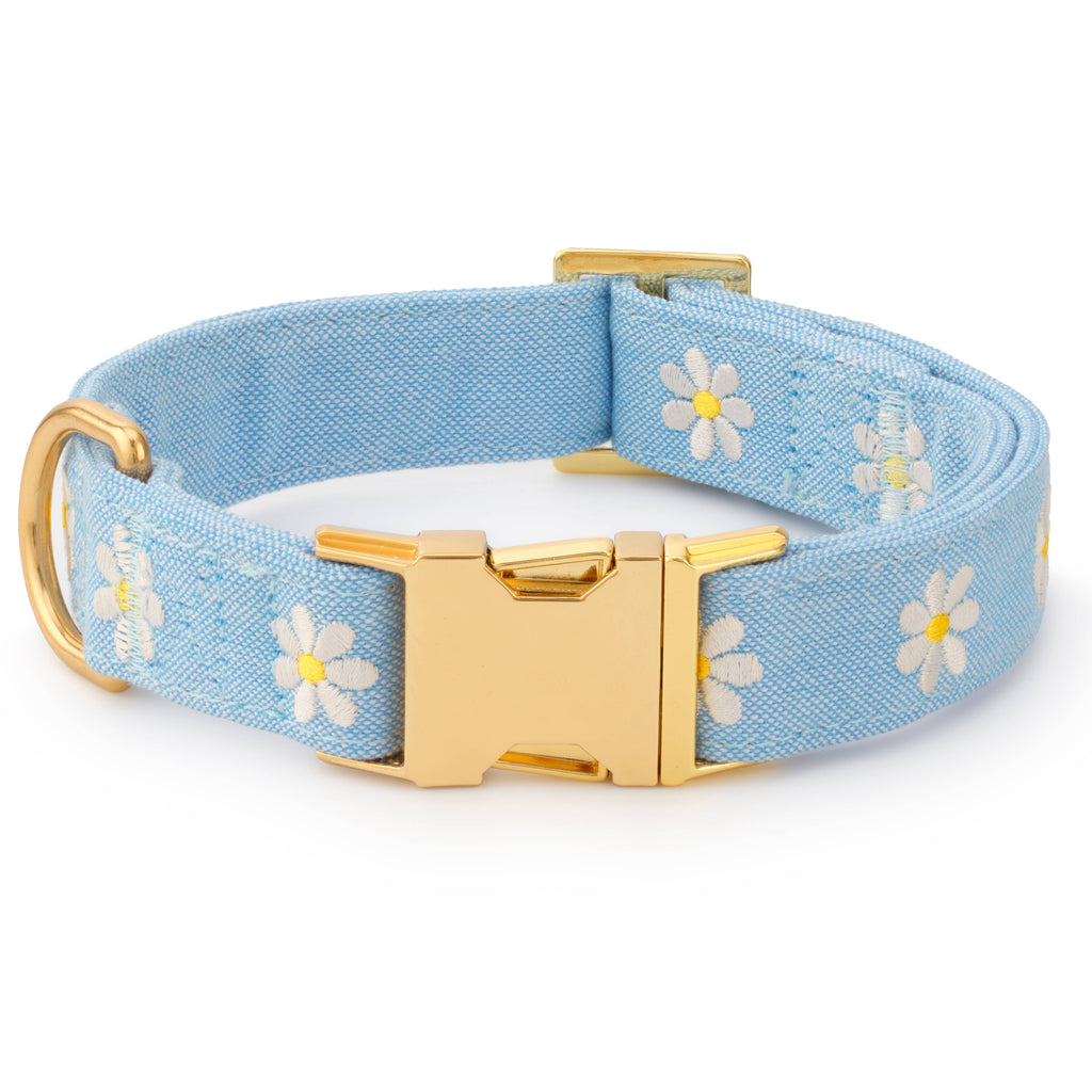 Daisy Embroidered Dog Collar