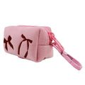 Velvet bow poop bag holder