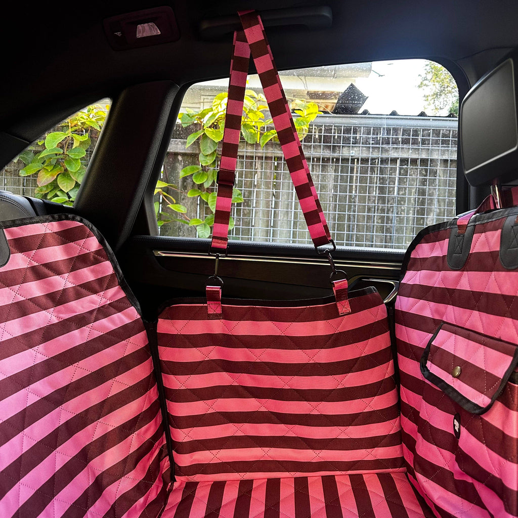 Blushing Stripes: Deluxe Hard Base Hammock Car Seat Cover