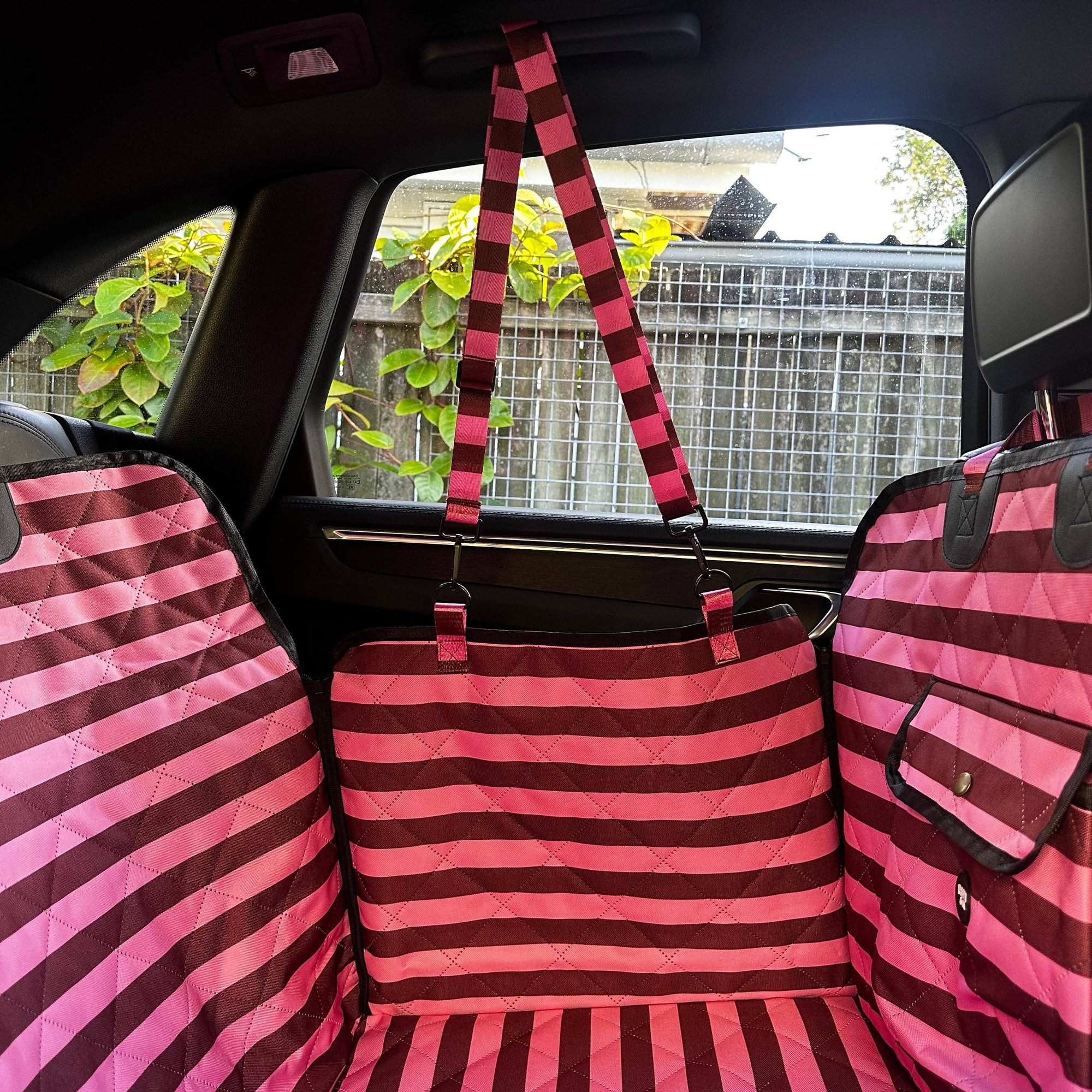 Blushing Stripes: Deluxe Hard Base Hammock Car Seat Cover