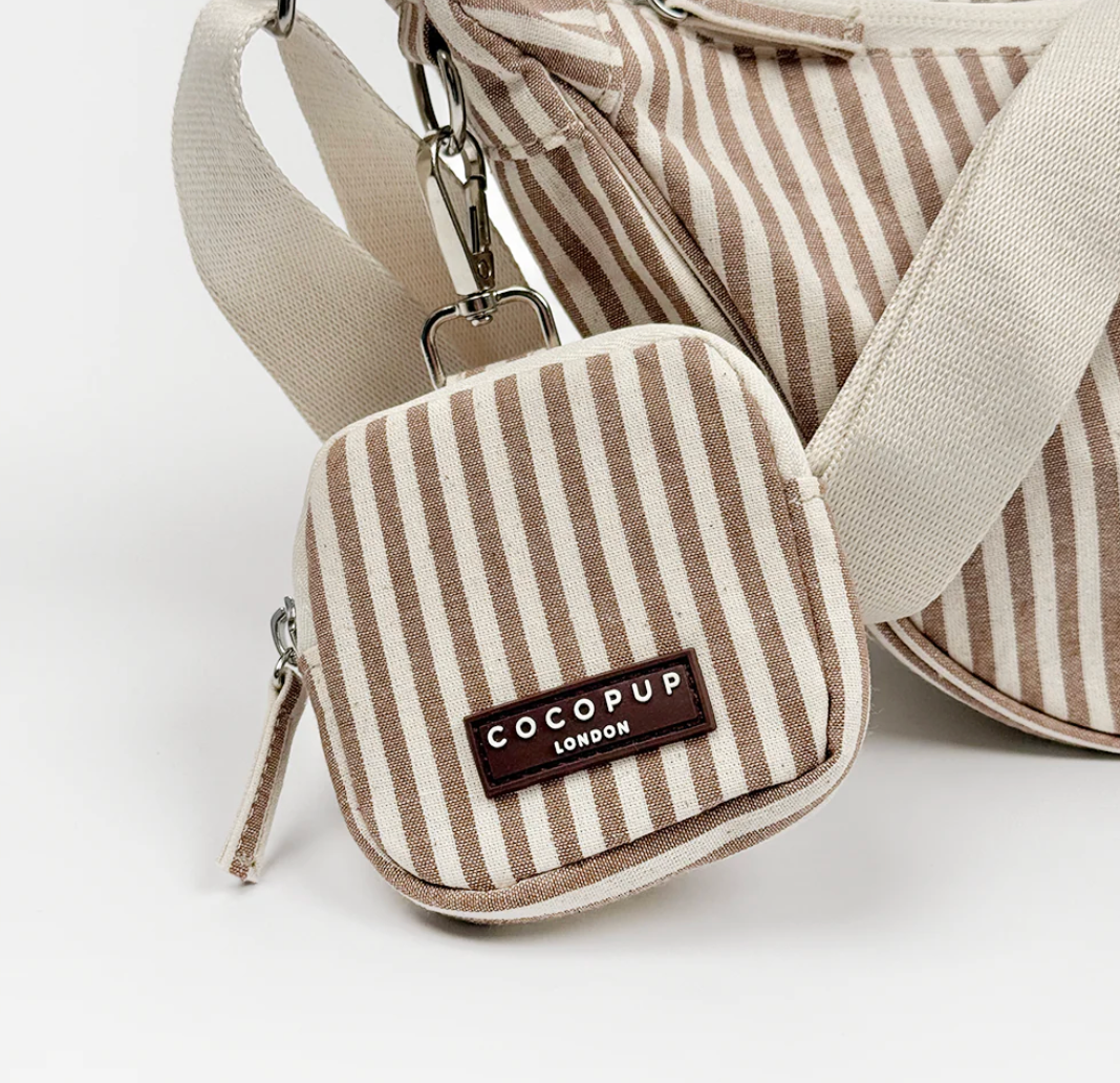 Crescent Treat Pouch - London Linen Stripe