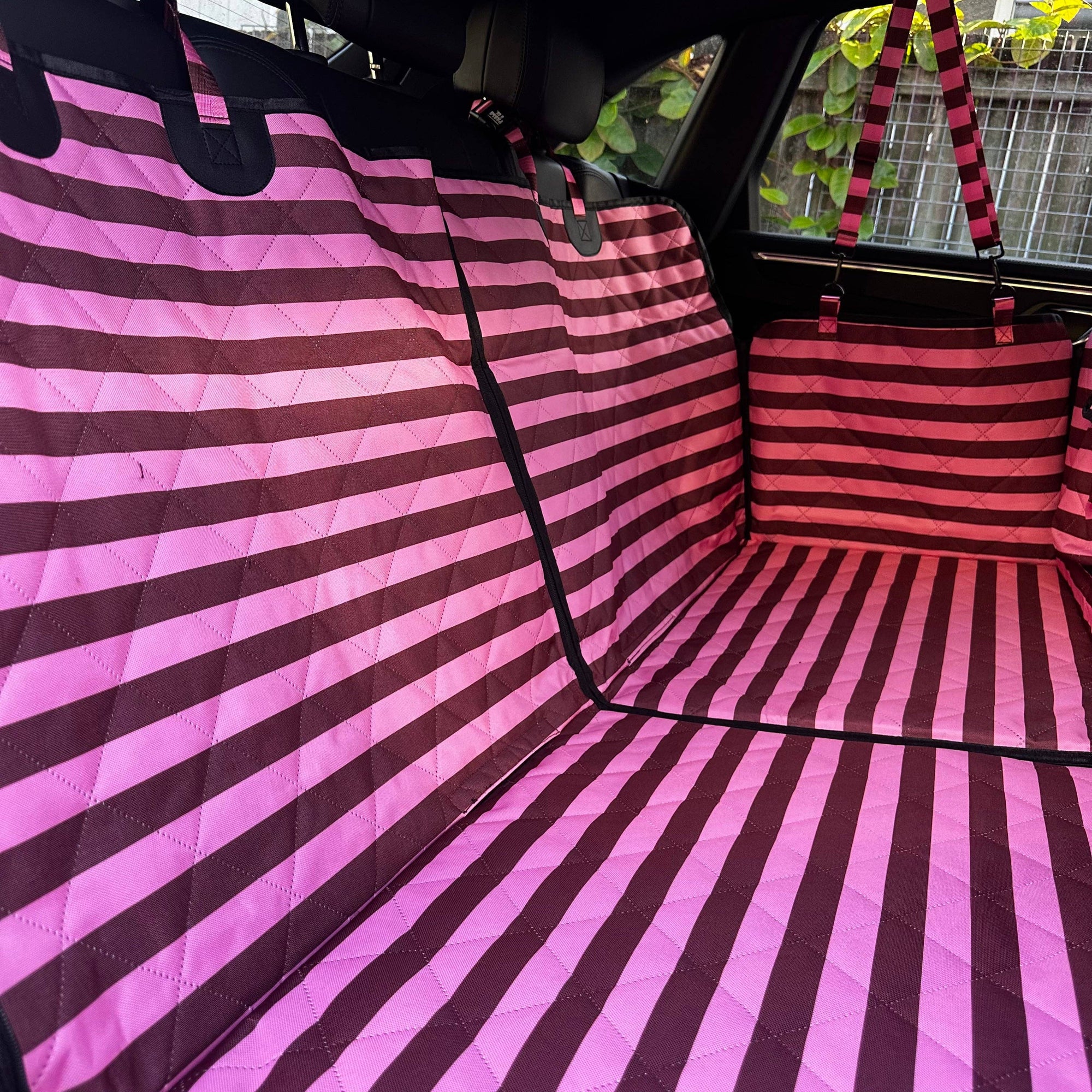 Blushing Stripes: Deluxe Hard Base Hammock Car Seat Cover