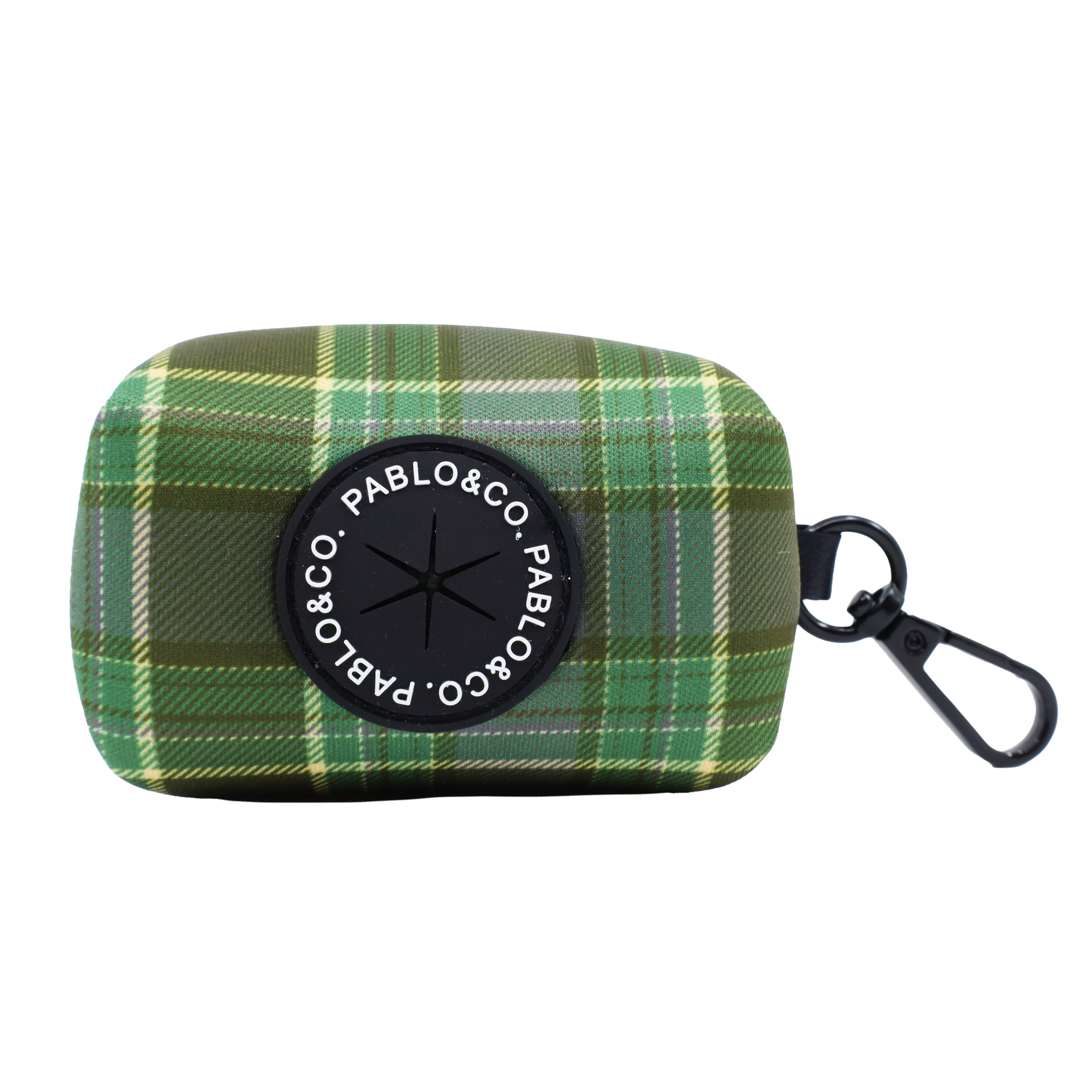 Green Plaid: Poop Bag Holder