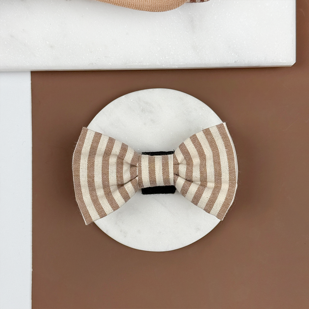 London Linen Stripes Bow Tie