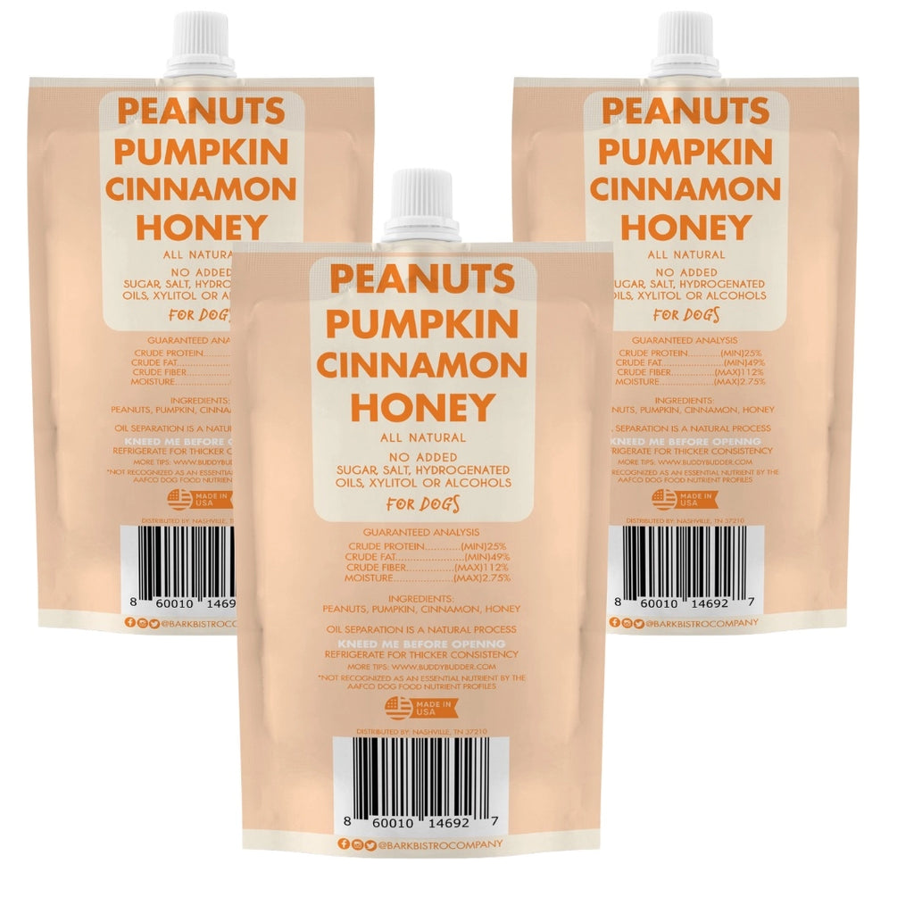 Dog Peanut Butter - 4oz Squeeze Packs Pumpkin Pup Budder