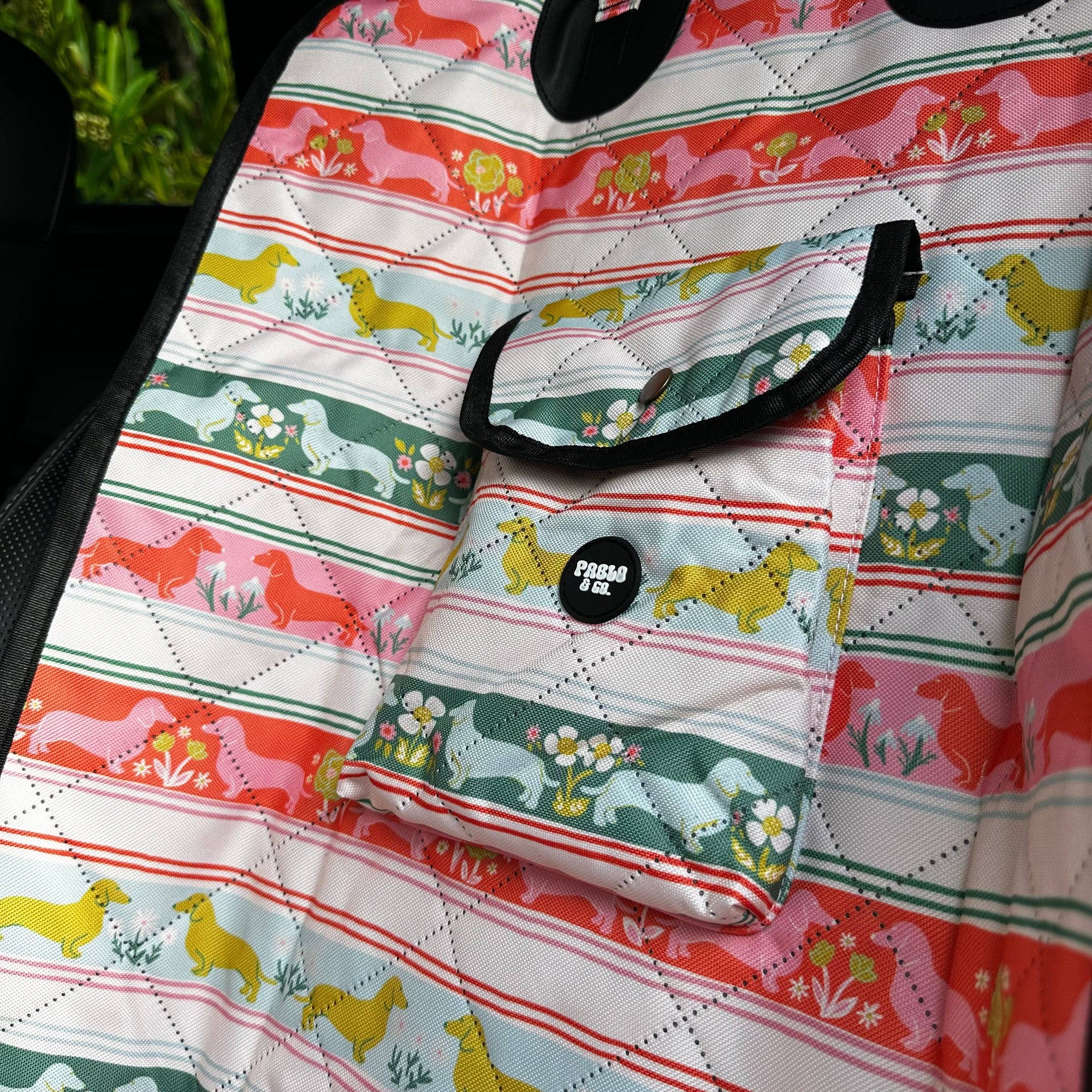 The Blooming Dachshund: Deluxe Single Dog Car Seat Cover