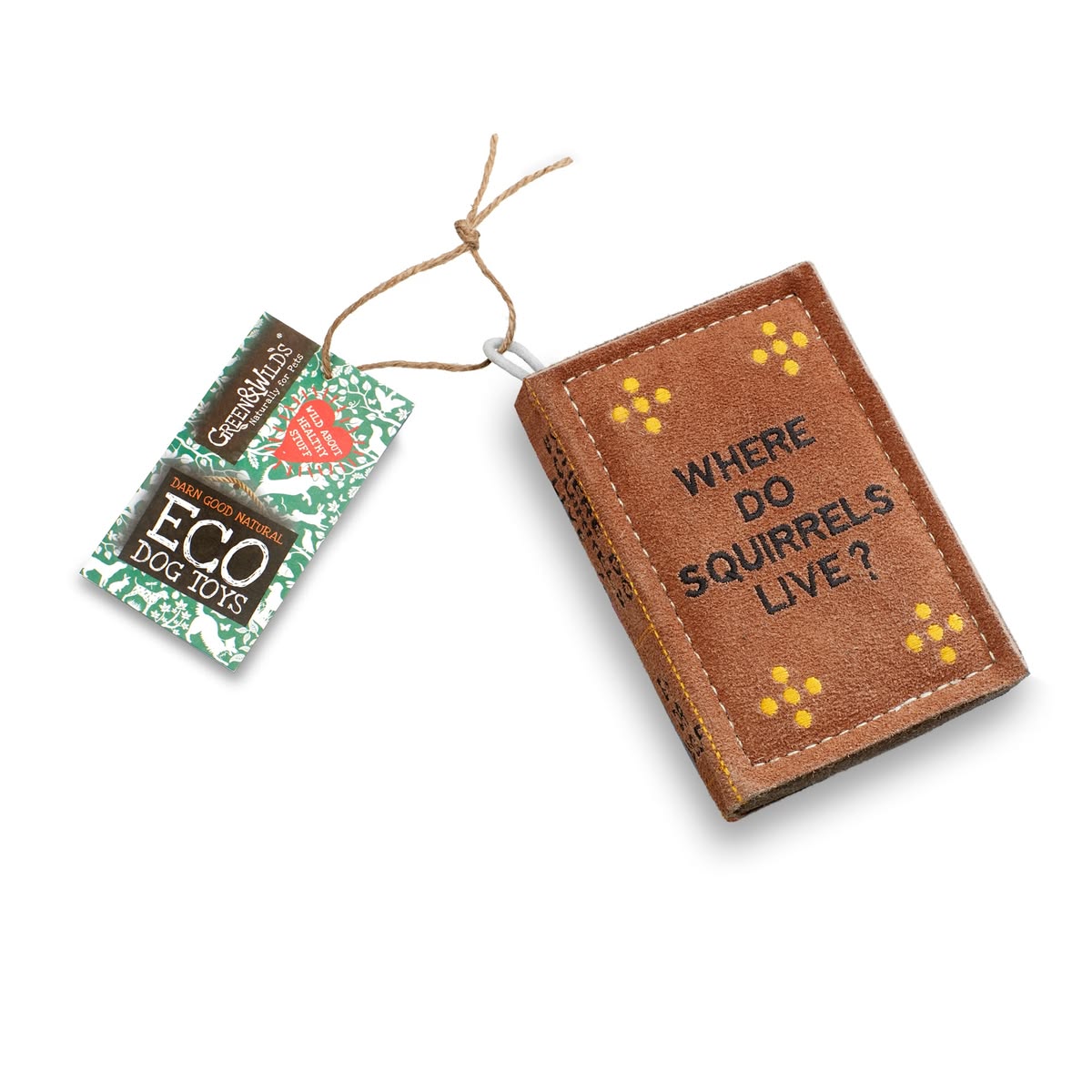 Where do squirrels live? Book dog toy