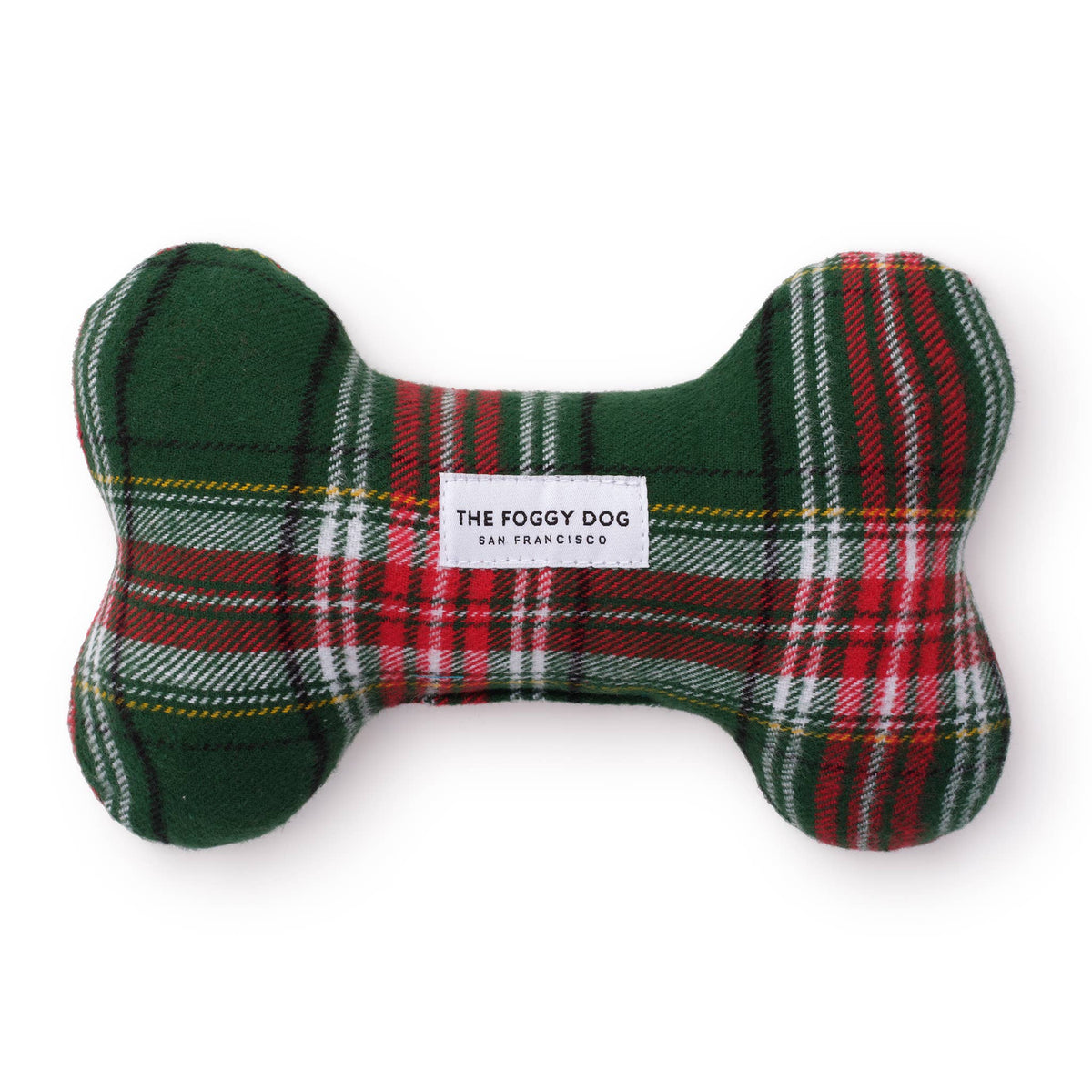 Holly Jolly Plaid Flannel Dog Squeaky Toy