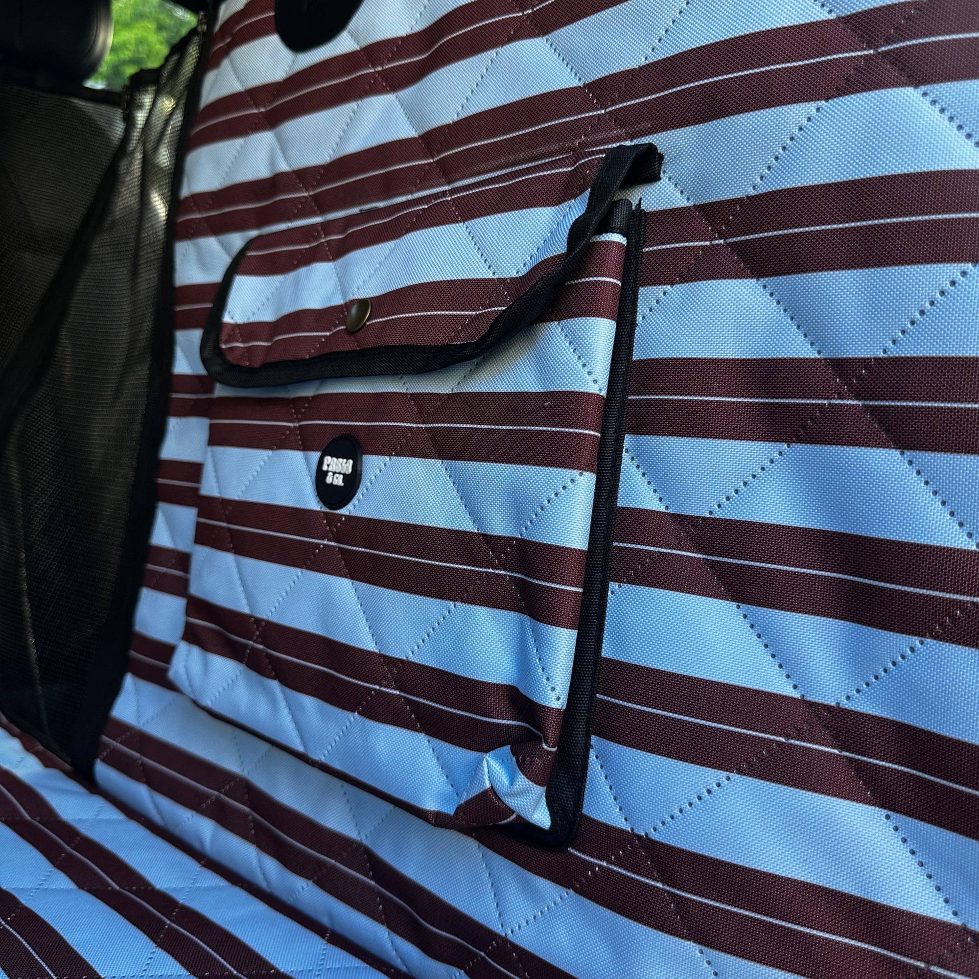 Sunday Stripes: Deluxe Hard Base Hammock Car Seat Cover