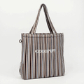 Tote Bag - Brown & Blue Stripes
