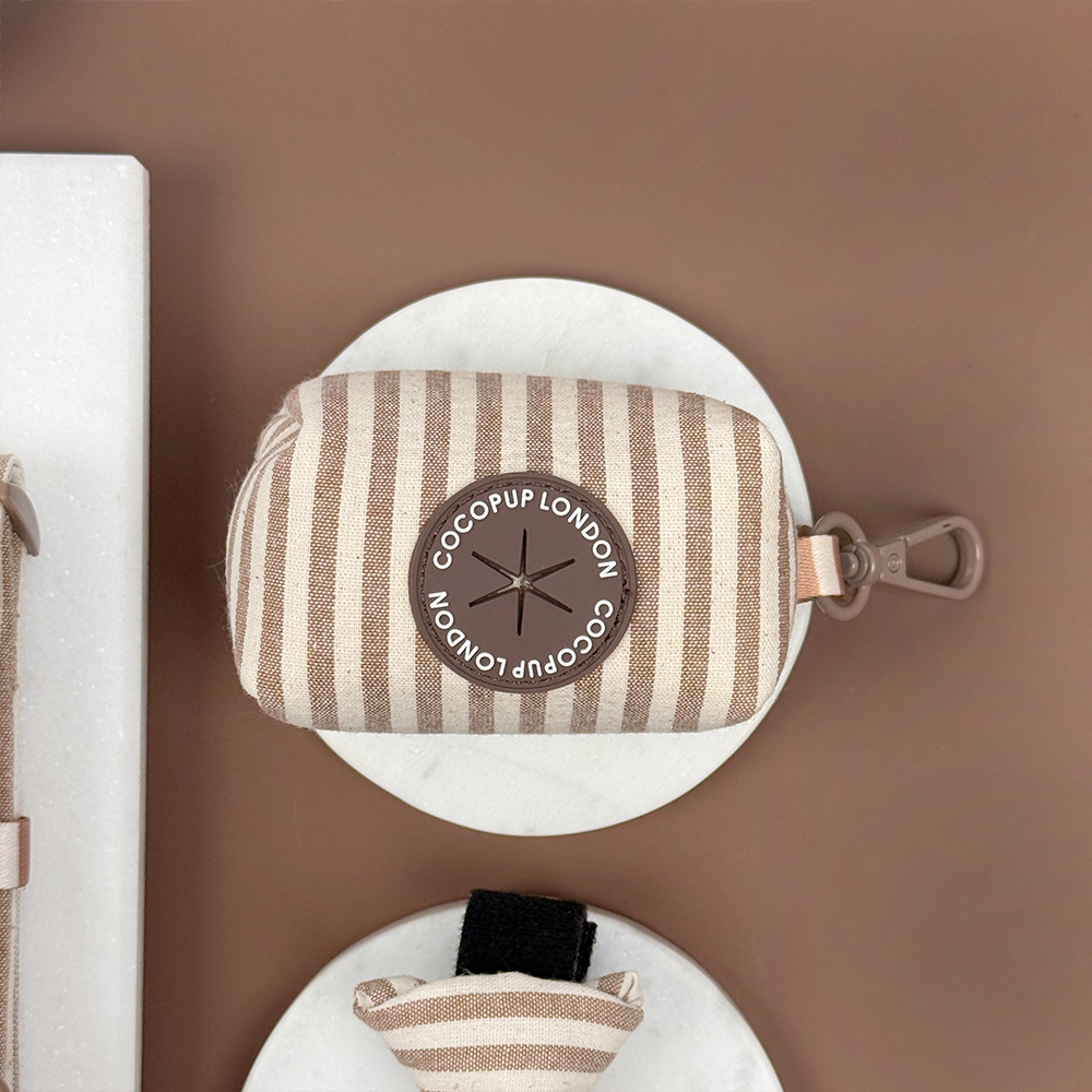 London Linen Stripes Poop Bag Holder