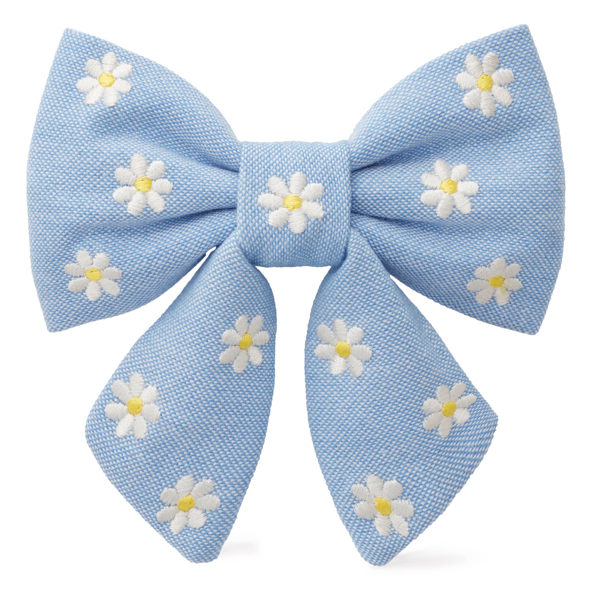 Daisy Embroidered Lady Dog Bow