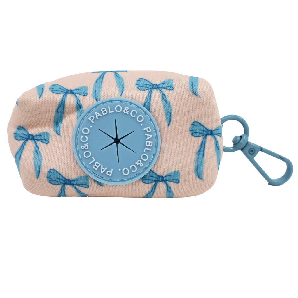 Baby blue bows poo bag holder