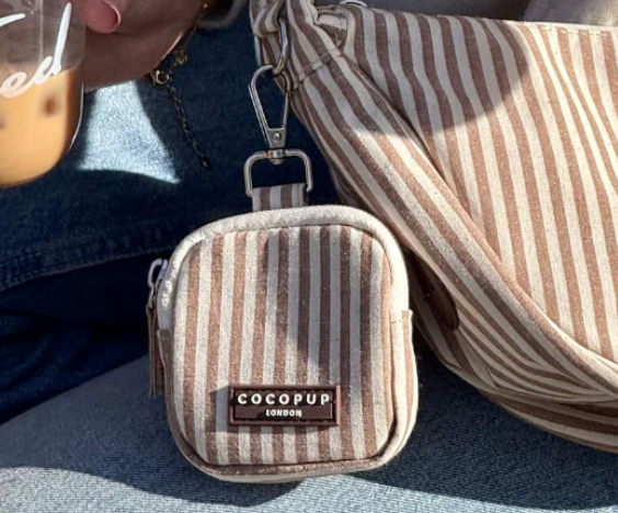 Crescent Treat Pouch - London Linen Stripe