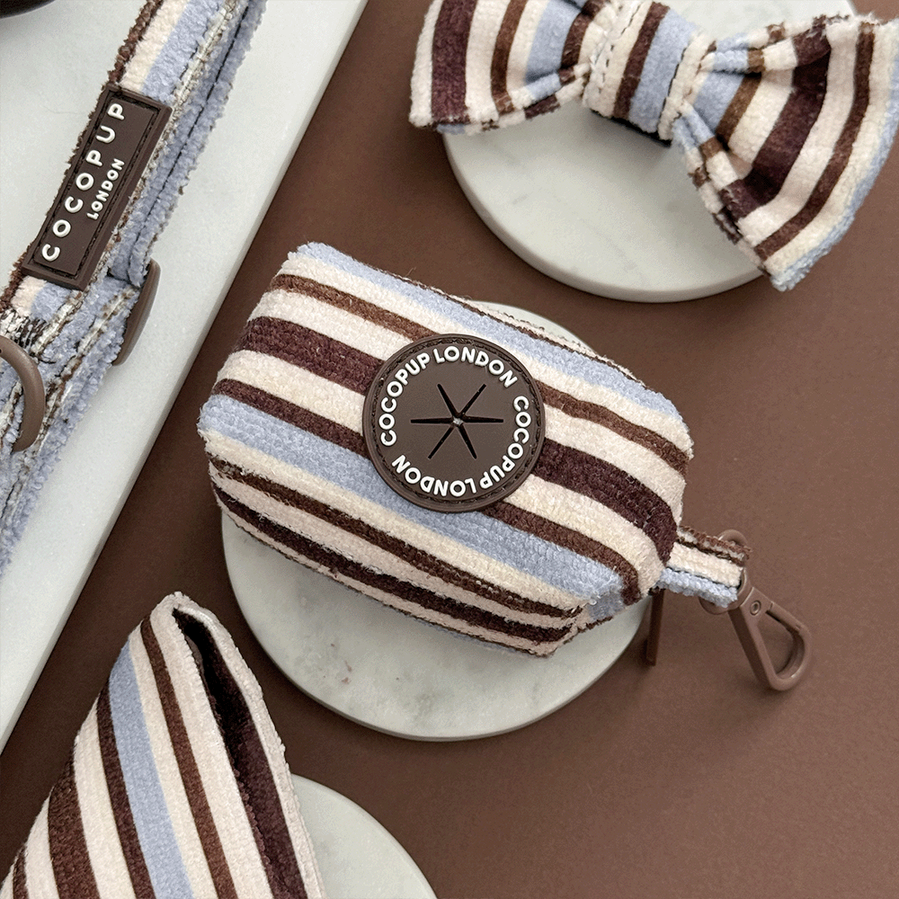 Brown & Blue Stripes Poop Bag Holder
