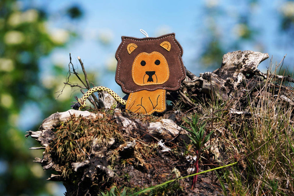 Howard the Lion shaped Tough Eco Dog Toy