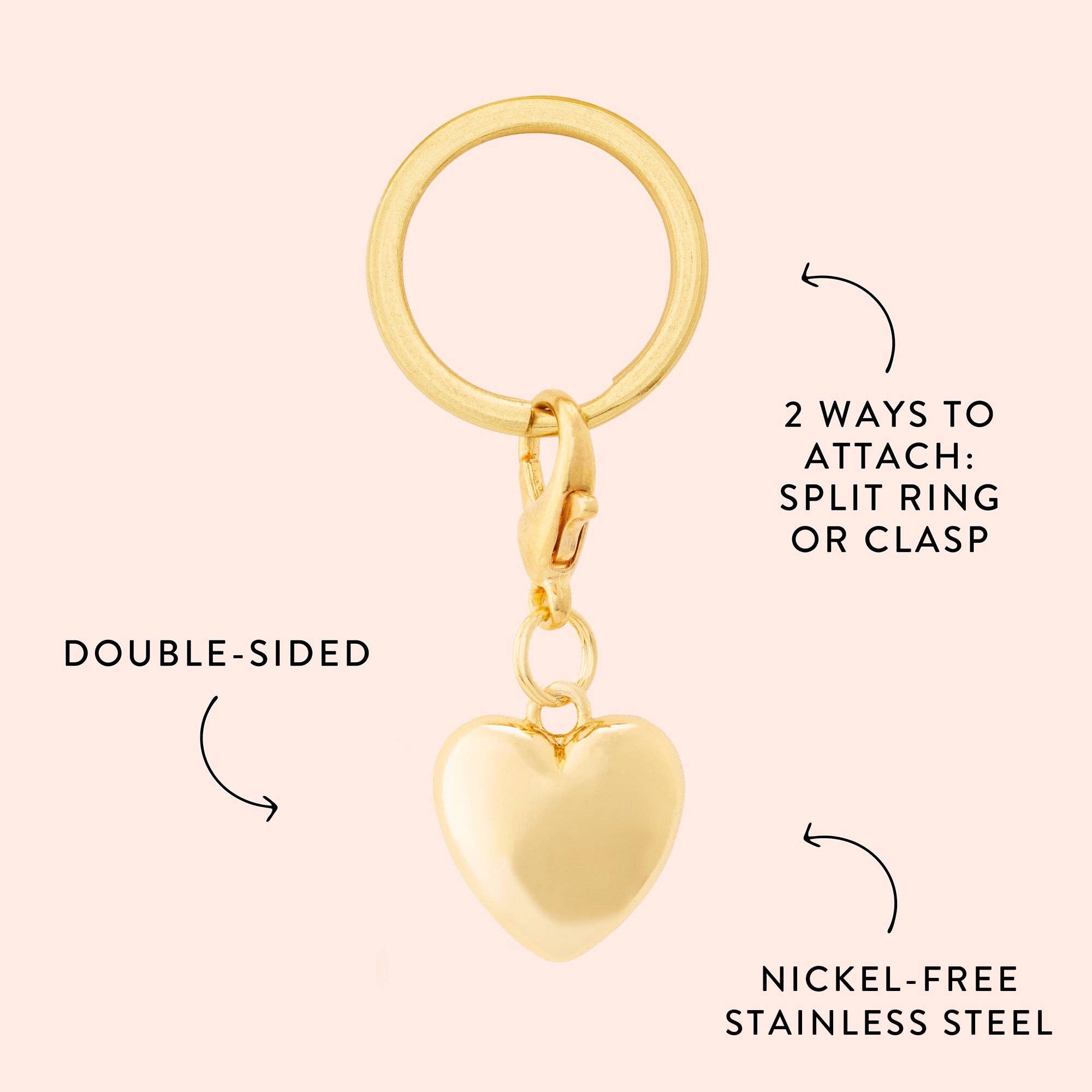 Heart of Gold Dog Collar Charm