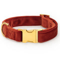Nutmeg Velvet Dog Collar