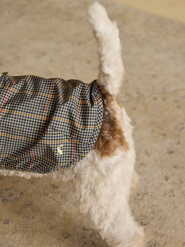 Joules Henson Check Packaway dog rain Jacket