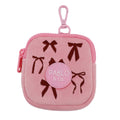 Velvet bows blush treat pouch