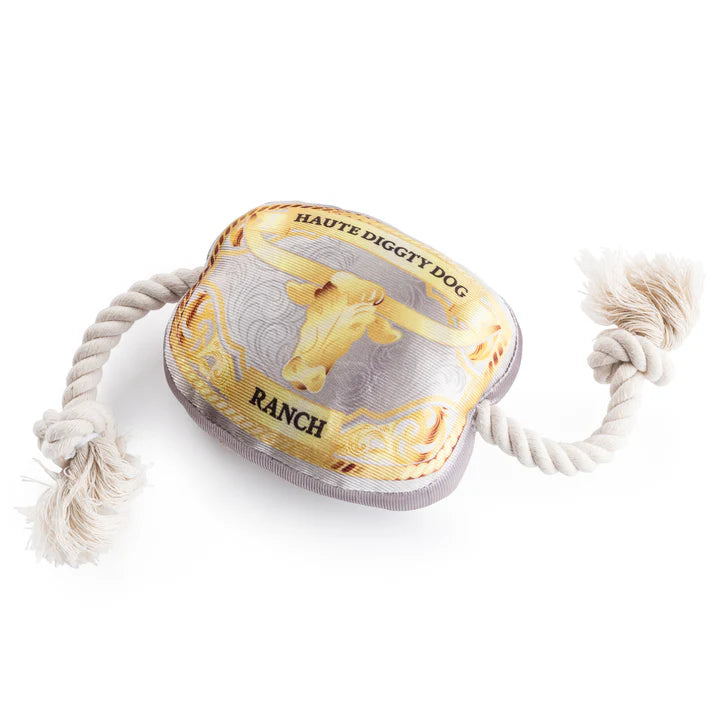 Western belt buckle dog toy