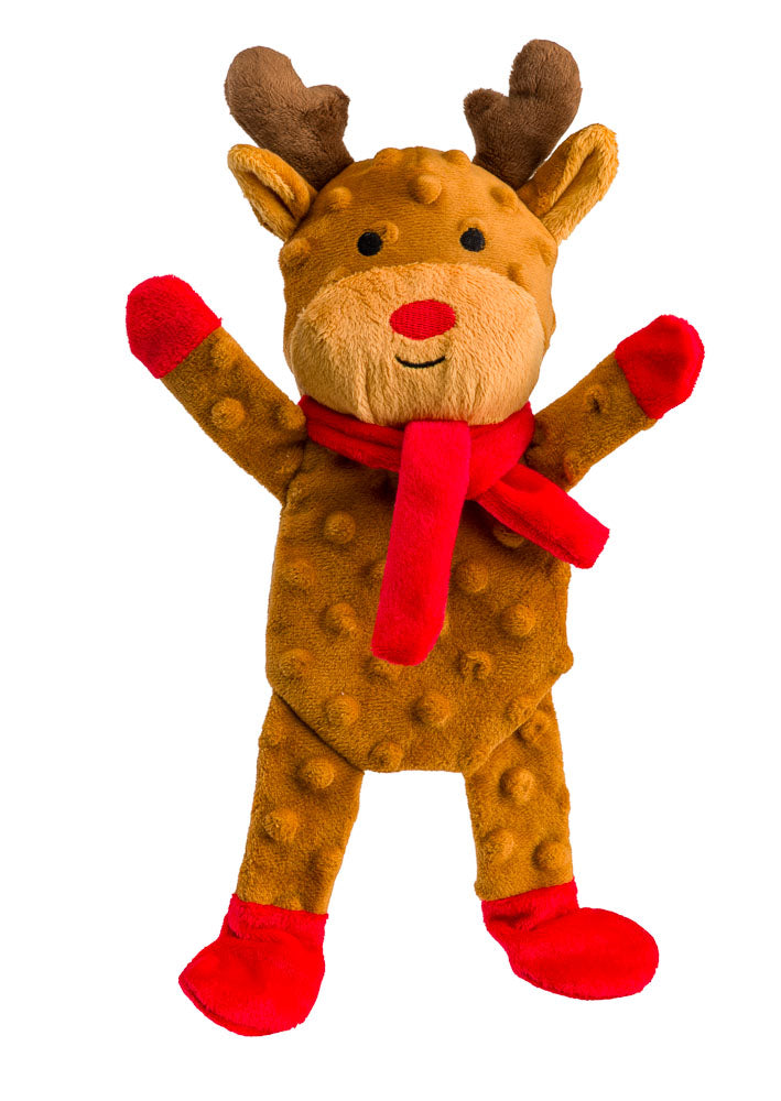 Reindeer Crinkle Flattie Dog Toy